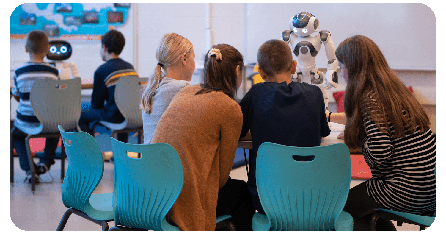 NAO robot with students